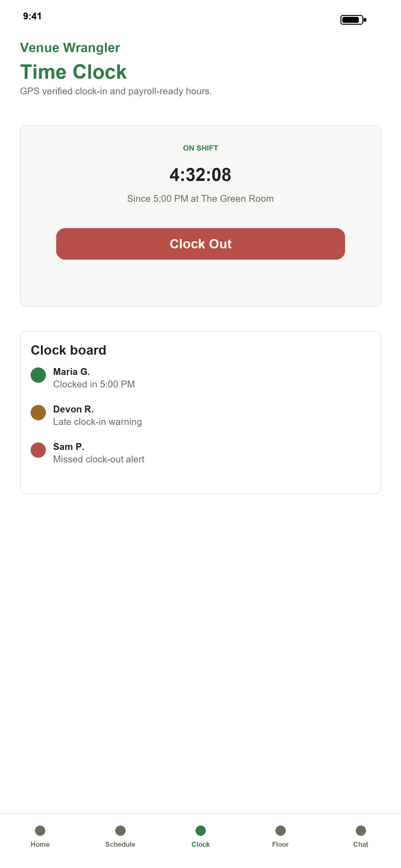 Geofenced time clock